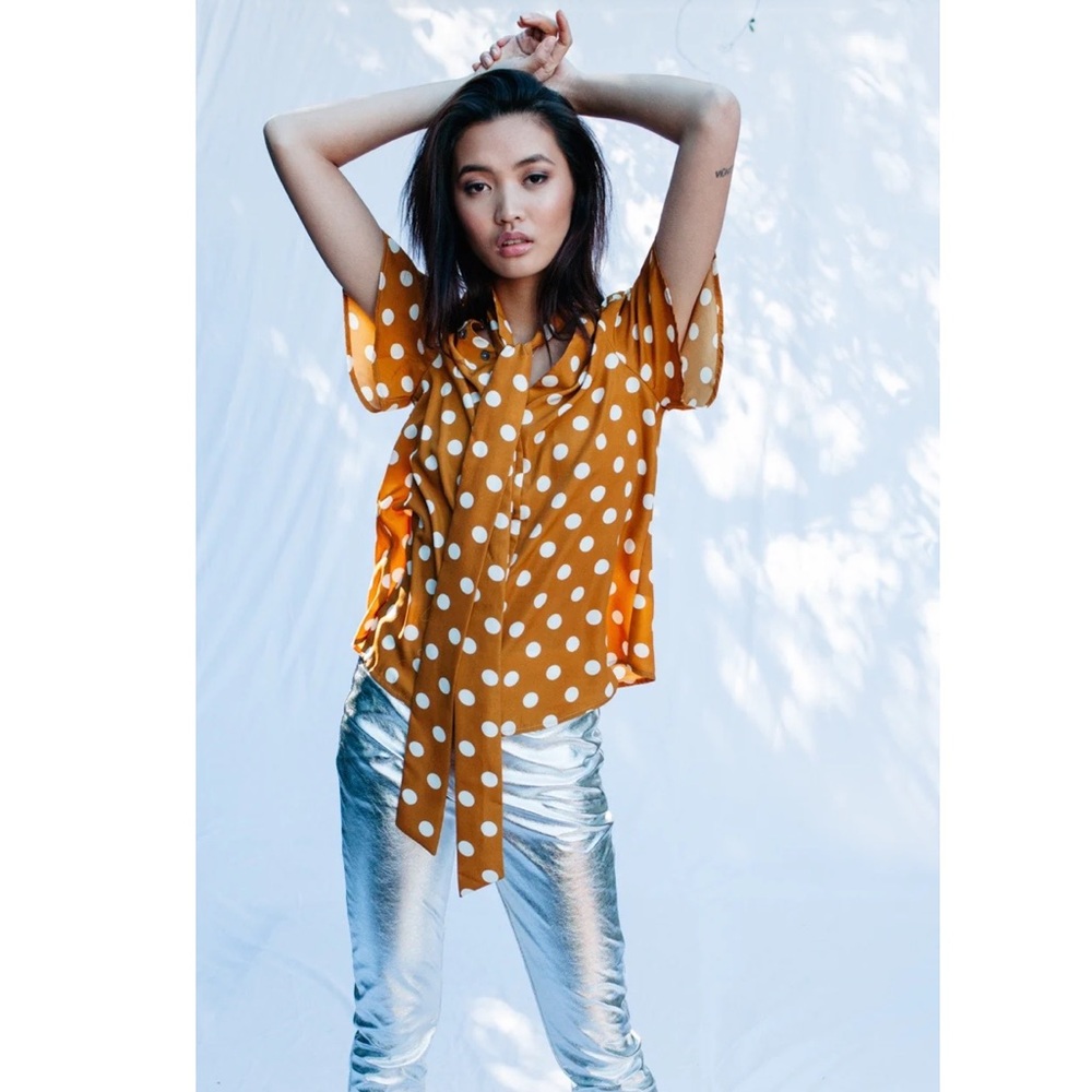 Lenni the Label MARS BLOUSE - MUSTARD POLKA Cowboy/Bowie inspo